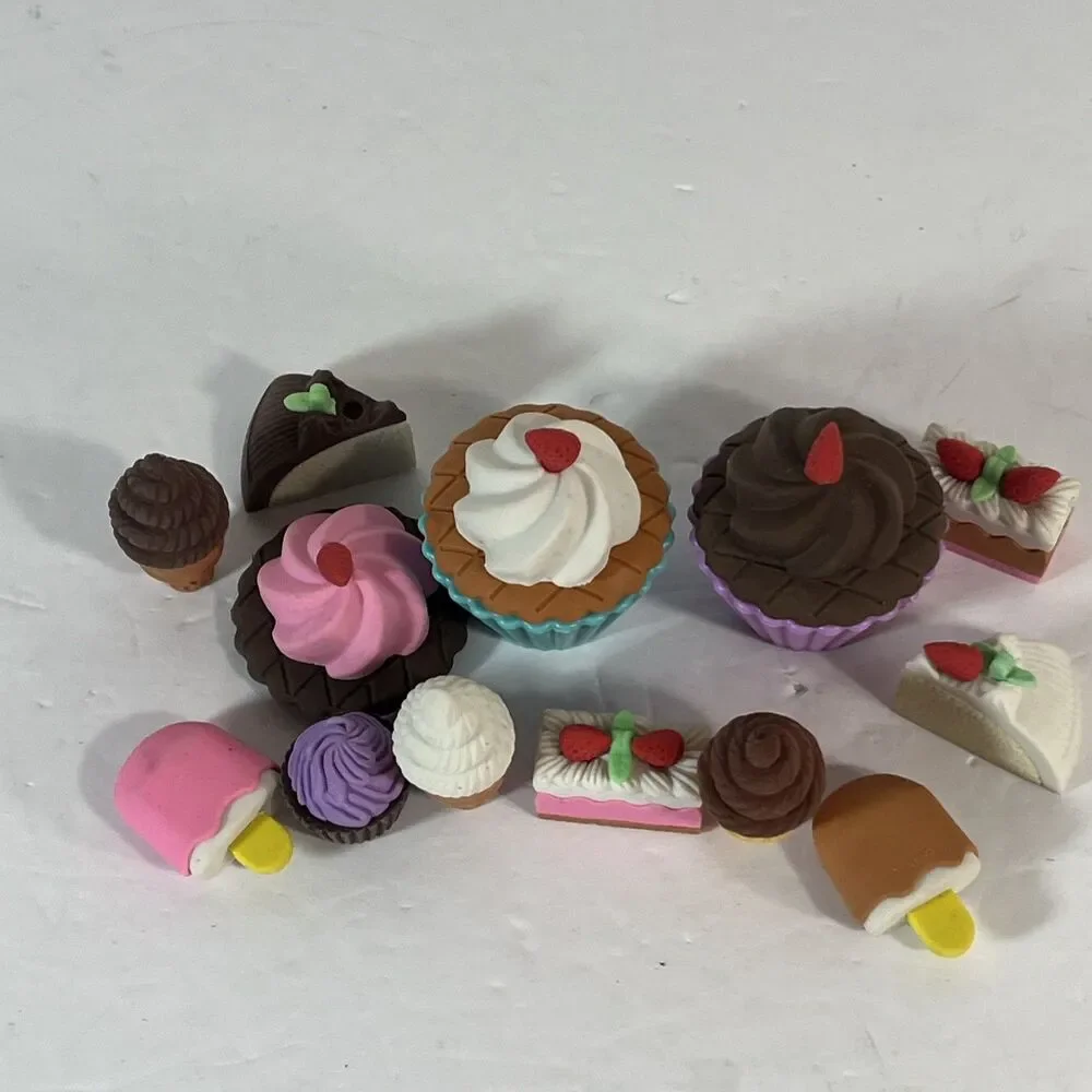 Food Erasers Rubber Toy Set Bakery 13 Piece set Collectibles